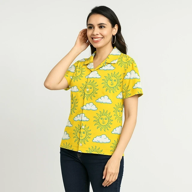 Women Cuban Collar Shirt