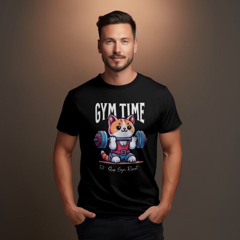 Gym Time Cat T-Shirt – Cute, Strong & Feline Fit