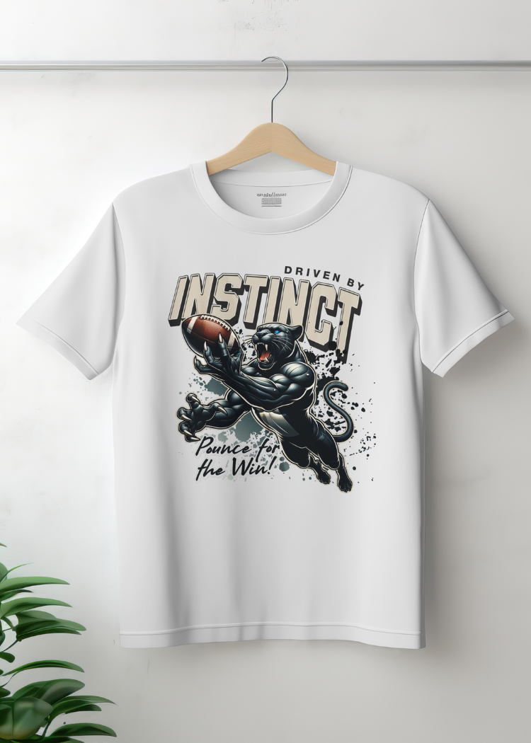 Driven by Instinct Panther Football Graphic T-Shirt