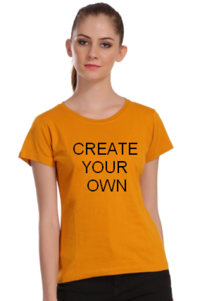 Half Sleeve Yellow Color Ladies Customized T-Shirt